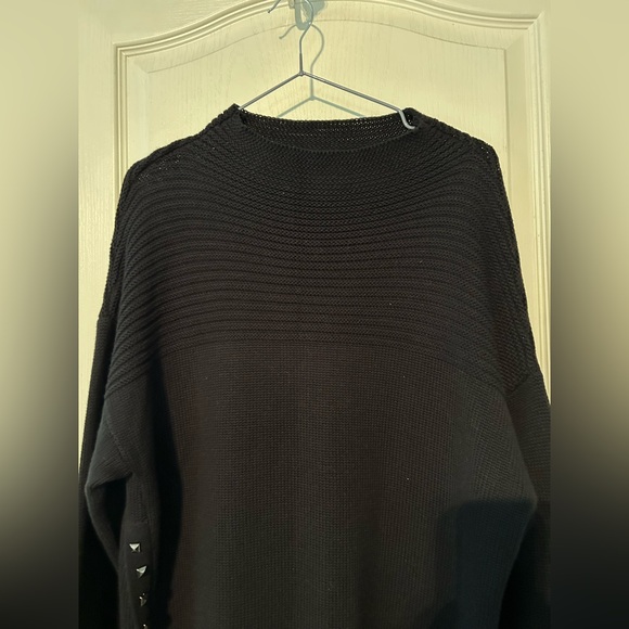 NWT Charlie Paige Black Long Sleeve Studded Sweater - Picture 3 of 7
